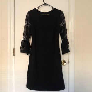 Donna Ricco Black Lace Bell-Sleeved Dress Size 10